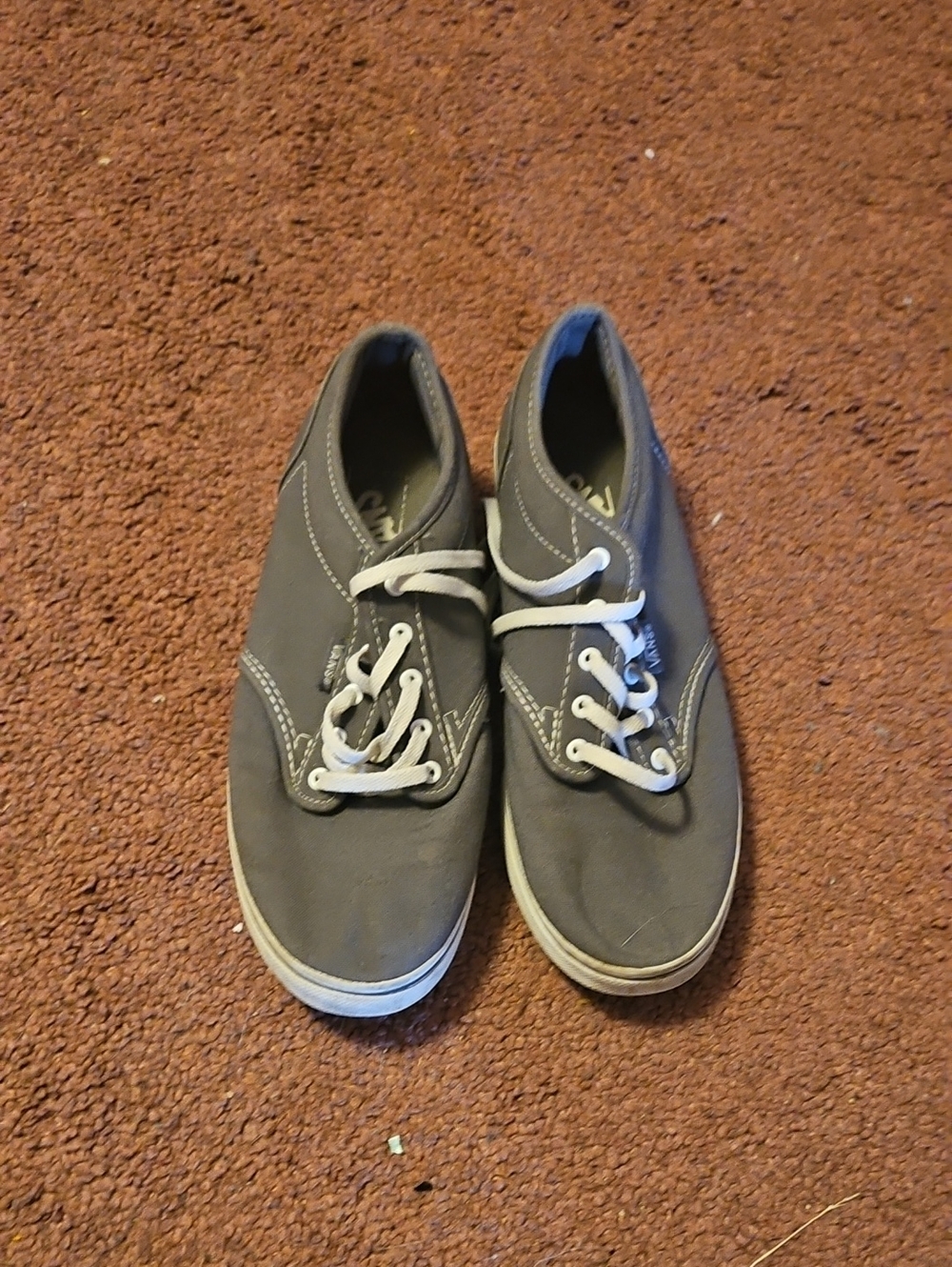 Vans Women's Gray Canvas Sneakers with White Laces
